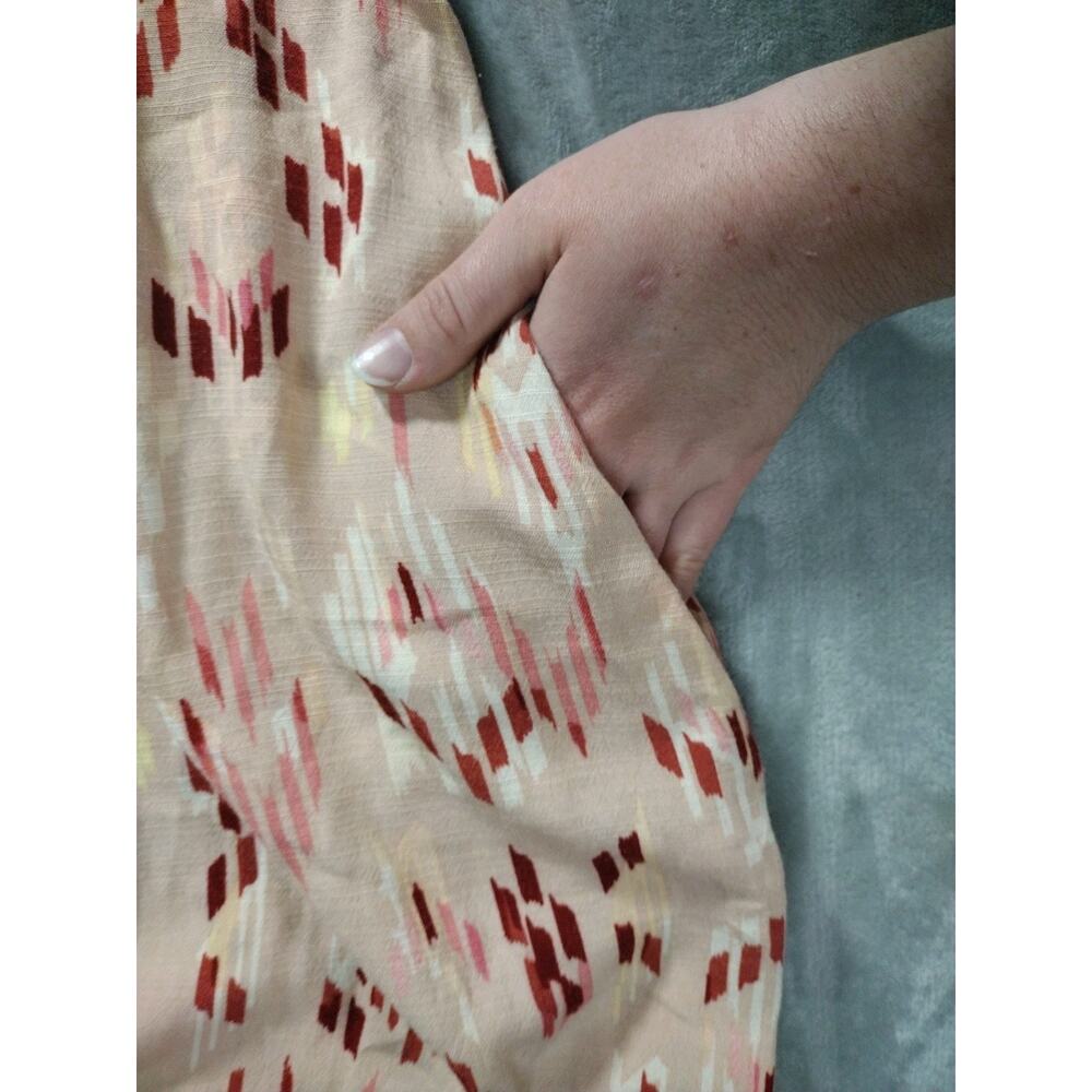 Knox Rose Maxi Dress Womens S Geometric Pink Red Peach Sundress Boho Cottagecore - Picture 9 of 10